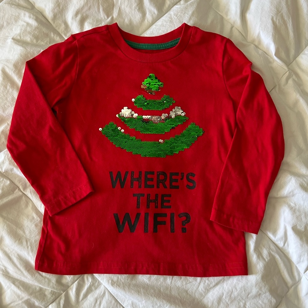 Holiday Christmas tree where's the Wi-Fi shirt